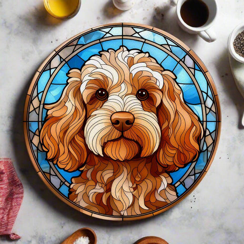 Cockapoo Golden Glass Suncatcher Worktop Saver
